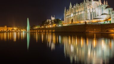 Palma Cathedral Mallorca At Night