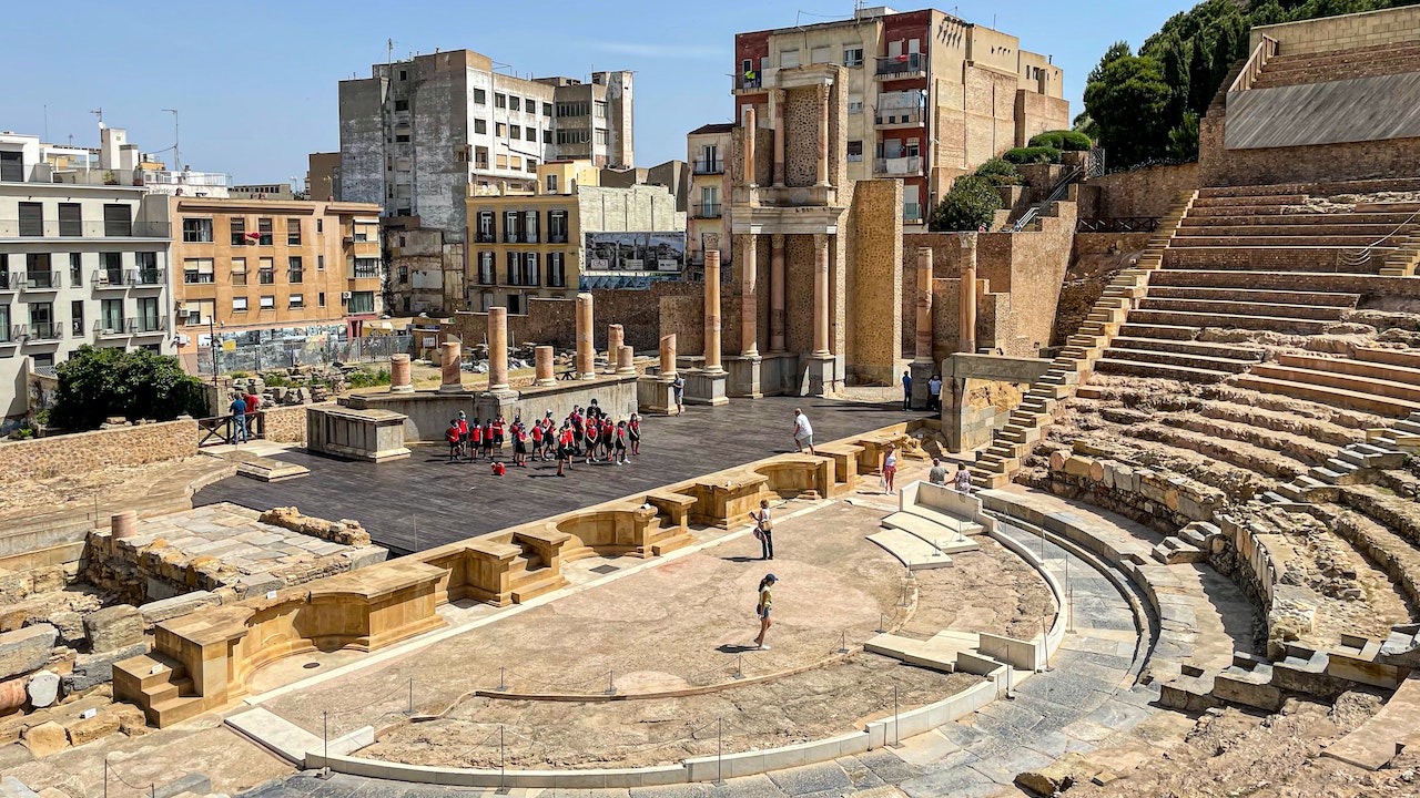 Cartagena spain Roman Theater theatre punic wall